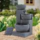 Garden Patio Water Features Solar Powered Outdoor Fountains 3 Tiered Stone Bowl