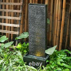 Garden Slate Water Feature Outdoor Fountain Waterfall Electric LED Light Statues