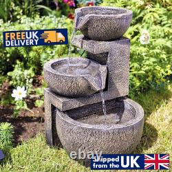 Garden Solar Water Feature Cascade Fountain Waterfall Outdoor Ornament