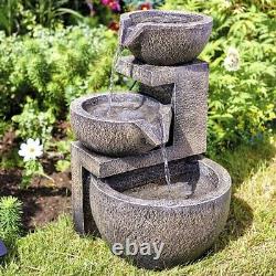 Garden Solar Water Feature Cascade Fountain Waterfall Outdoor Ornament