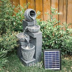 Garden Solar Water Feature LED Fountain Outdoor Indoor Resin Ornament Pump Light
