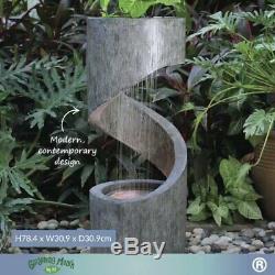 Garden Tranquillity TWIRL WATER FEATURE Fountain With Led Lights BRAND NEW