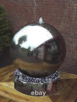 Garden Water Feature 42cm Diameter Steel Sphere with Steel Base Garden Fountain
