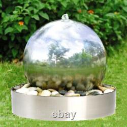 Garden Water Feature 42cm Diameter Steel Sphere with Steel Base Garden Fountain
