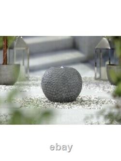 Garden Water Feature Abstract Flow Sphere Easy Fountain Freestanding LED