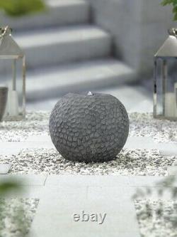 Garden Water Feature Abstract Flow Sphere Easy Fountain Freestanding LED