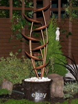 Garden Water Feature Autumn Copper Cascade Fountain Freestanding Mains Powered