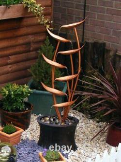 Garden Water Feature Autumn Copper Cascade Fountain Freestanding Mains Powered