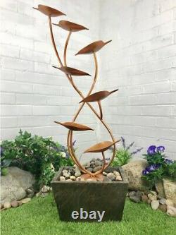 Garden Water Feature Cheshire Leaves Cascade Outdoor Fountain Copper Effect Tree