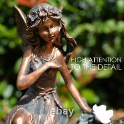 Garden Water Feature Fairy Fountain LED Cascading Outdoor Indoor Mains Powered