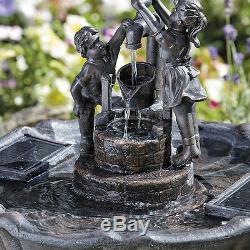 Garden Water Feature Fountain Bird Bath Display Solar Powered Self Contained NEW