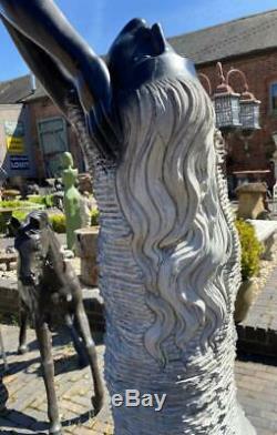 Garden Water Feature Fountain Hand Carved Marble Lady Abstract 157cm High