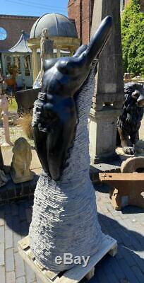 Garden Water Feature Fountain Hand Carved Marble Lady Abstract 157cm High