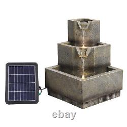 Garden Water Feature Fountain LED Lights Indoor Outdoor Statues Solar U