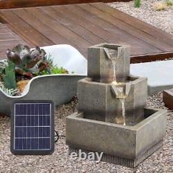 Garden Water Feature Fountain LED Lights Indoor Outdoor Statues Solar U