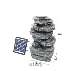 Garden Water Feature Fountain LED Lights Solar Water Fountain Ornament Statue