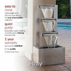 Garden Water Feature Fountain Metal Zinc Multi Tier With Pump Indoor Outdoor NEW