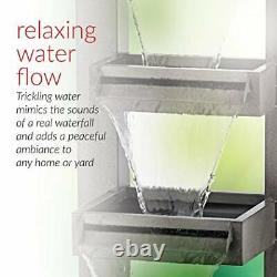 Garden Water Feature Fountain Metal Zinc Multi Tier With Pump Indoor Outdoor NEW