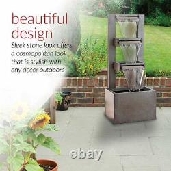 Garden Water Feature Fountain Metal Zinc Multi Tier With Pump Indoor Outdoor NEW