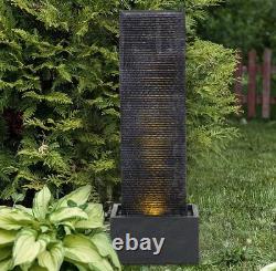 Garden Water Feature Fountain Waterfall Electric LED Light Outdoor Statue Pump