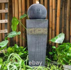 Garden Water Feature Fountain Waterfall Electric LED Rotating Ball Statues Pump