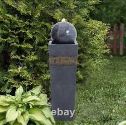 Garden Water Feature Fountain Waterfall Electric LED Rotating Ball Statues Pump