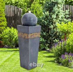 Garden Water Feature Fountain Waterfall Electric LED Rotating Ball Statues Pump