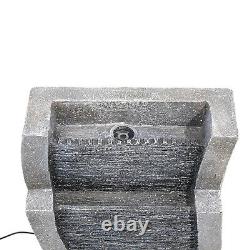 Garden Water Feature Fountain With 6 LED Outdoor Water Pool Pump Solar Powered