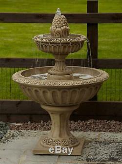 Garden Water Feature Large Pineapple Two Tier Stone Fountain
