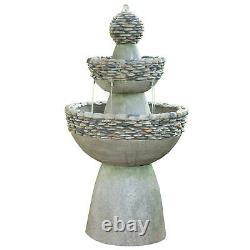 Garden Water Feature, Large Water Fountain, 3 Tiered Waterfall