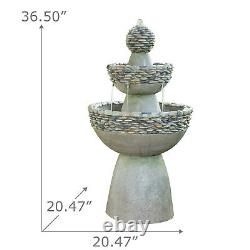 Garden Water Feature, Large Water Fountain, 3 Tiered Waterfall