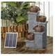 Garden Water Feature Outdoor Led Fountain 4-tier Cascading Bowl Grey Teamson