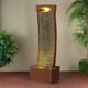 Garden Water Feature Outdoor Led Fountain Curved Waterfall Red Rock Teamson