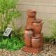 Garden Water Feature Outdoor Solar Powered Fountain 4-tier Cascading Urn Teamson