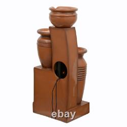 Garden Water Feature Outdoor Solar Powered Fountain 4-Tier Cascading Urn Teamson