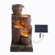 Garden Water Feature Outdoor Solar Powered Led Fountain 4-tier Bowl Teamson