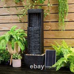 Garden Water Feature Outdoor Solar Powered LED Fountain Waterfall Teamson