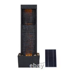Garden Water Feature Outdoor Solar Powered LED Fountain Waterfall Teamson
