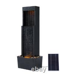 Garden Water Feature Outdoor Solar Powered LED Fountain Waterfall Teamson