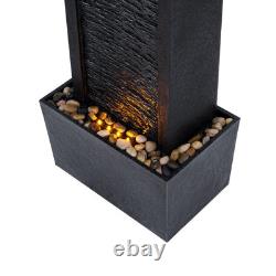 Garden Water Feature Outdoor Solar Powered LED Fountain Waterfall Teamson