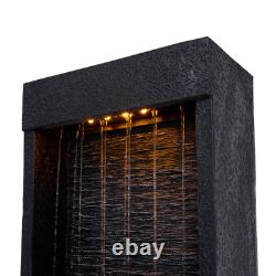 Garden Water Feature Outdoor Solar Powered LED Fountain Waterfall Teamson