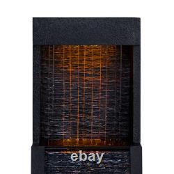 Garden Water Feature Outdoor Solar Powered LED Fountain Waterfall Teamson
