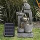 Garden Water Feature Outdoor Water Fountain Cascade Bowls Waterfall Withsolar Pump