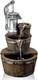 Garden Water Feature Pump Barrel Fountain With Led Lights Mains Powered, Sel