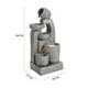 Garden Water Feature Solar Power Outdoor Tiered Pot Cascading Fountain Landscape