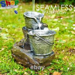 Garden Water Feature Tap Fountain with LED Lights Mains Powered, Self-Contai
