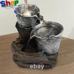 Garden Water Feature Tap Fountain with LED Lights Mains Powered, Self-Contai