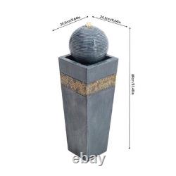 Garden Water Feature with Light Outdoor Waterfall Fountain Slate Panel Cascade