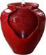 Garden Water Feature With Lights, Outdoor Tiered Small, Red Pot Water Fountain
