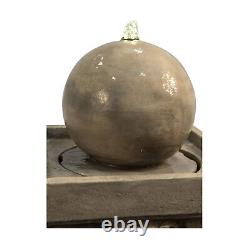 Garden Water Fountain Feature & Lights, Outdoor Sphere Waterfall